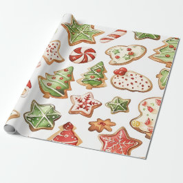 Papel De Presente Santa Cookies 
