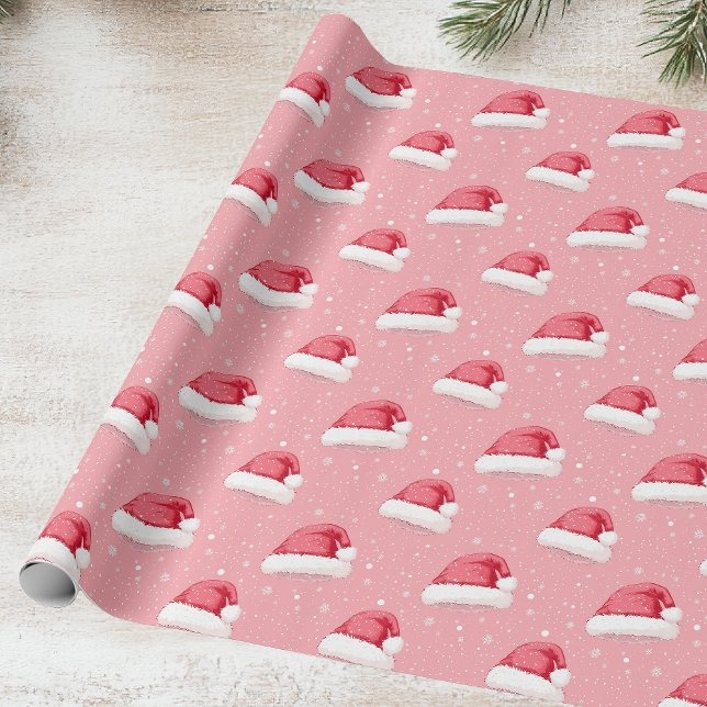 Papel De Presente Santa Hat e Snowflake (Criador carregado)
