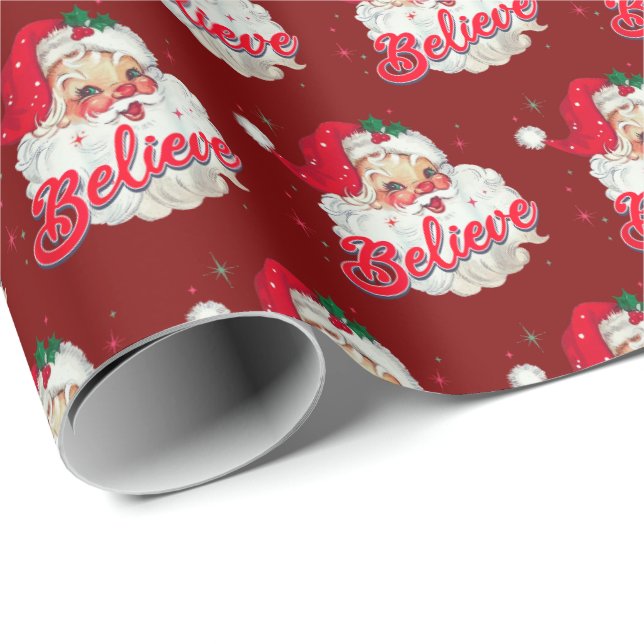 Papel De Presente Santa Hat Old Christmas Holiday gift  (Ponta do rolo)