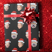 Santa Hat Personalizado Face 3 Fotografias Preto