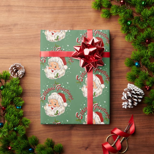 Papel De Presente Santa No. 1 Season's Greetings (Presente de Natal)