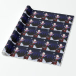 Papel De Presente Santa Plays Guitar<br><div class="desc">Santa Plays Guitar on the roof in a snow storm.  He's wearing his favorite cowboy boots ,  standing on the chimney with his guitar plugged into the Christmas lights.</div>
