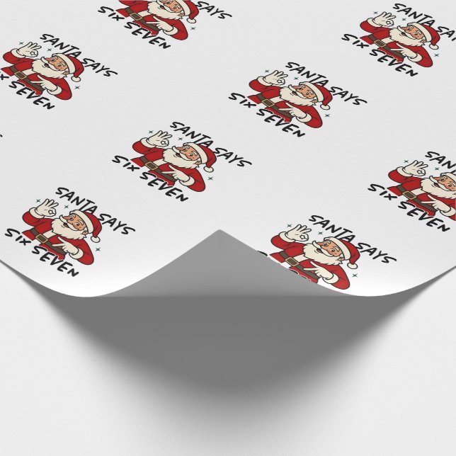 Papel De Presente Santa Says Six Seven 6 7 Funny Brainrot Christmas (Ponta)