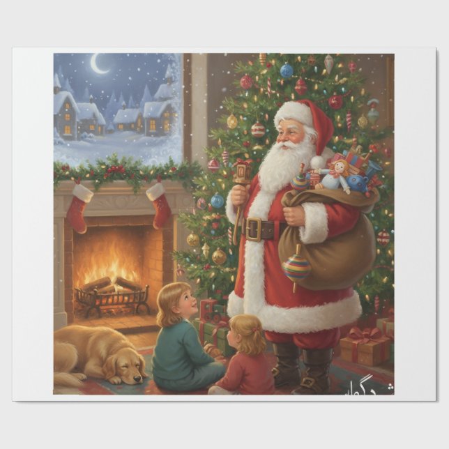 Papel De Presente Santa's Cozy Visit - A Night of Wonder (Aberto)