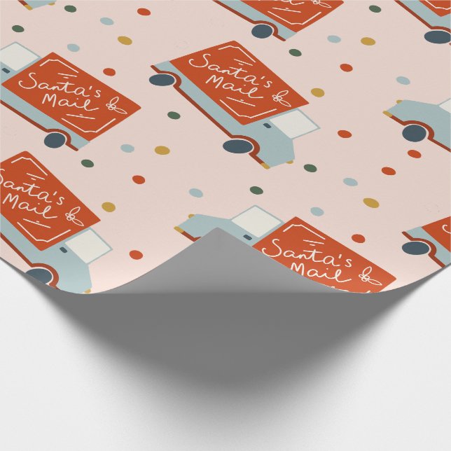Papel De Presente Santa's Mail Truck Illustration Wrapping Paper (Ponta)