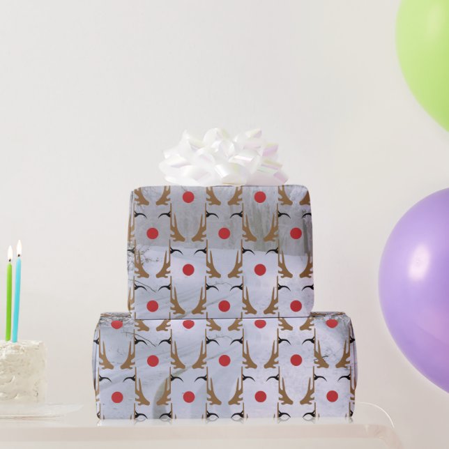 Papel De Presente Santas Reindeer Christmas (Presentes para festas)