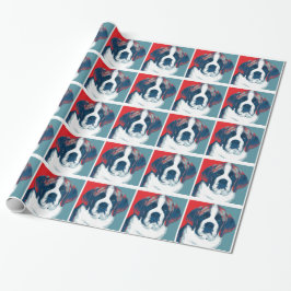 Papel De Presente Santo Bernard Puppy Hope Partiody Político