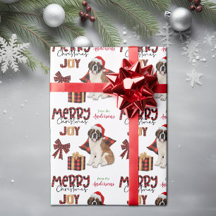 Papel De Presente Santo de Buffalo Bernard Dog Natal
