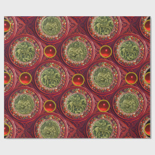 Papel De Presente SANTO GEORGE, DRAGON/MADONNA E CHILD Red Ruby