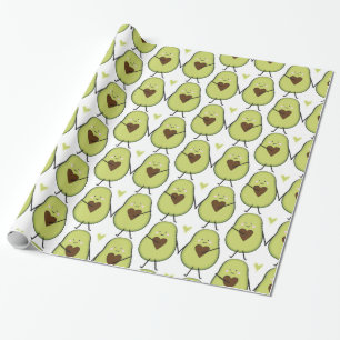 Papel De Presente Santo Guacamole Coração Abacate Chá de Bebê Gêmeos