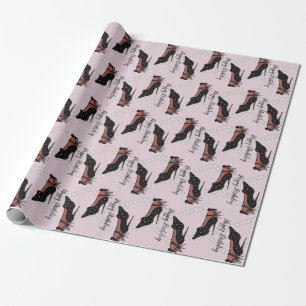 Papel De Presente Sapatênis Elegante Beleza Fashionista Aniversário