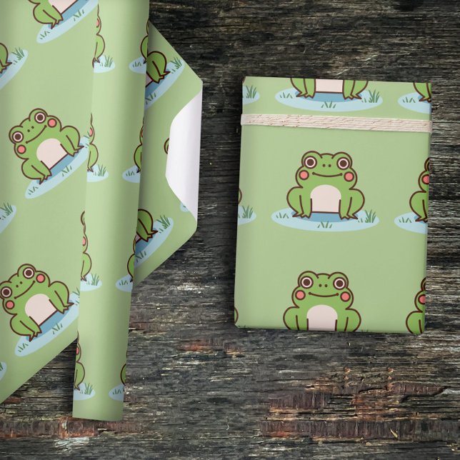 Papel De Presente Sapo (Cute Frog Wrapping Paper)