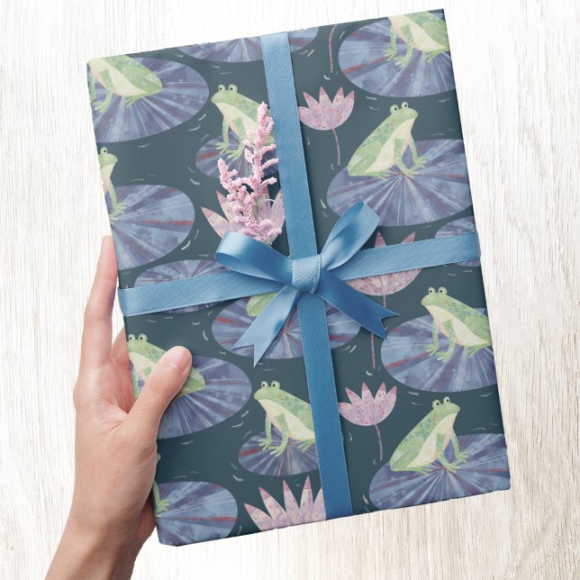 Papel De Presente Sapo em Lily Pond (Fun frog wrapping paper roll)
