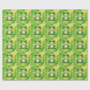 Papel De Presente Sapo verde fofo