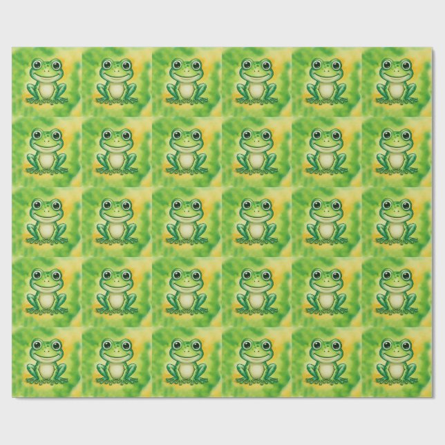 Papel De Presente Sapo verde fofo (Aberto)