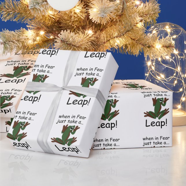 Papel De Presente Sapo Voador Dando Um Salto Quando Com Medo Engraça (Feriados)