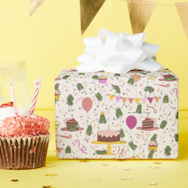 Papel De Presente Sapos de terceiros (Festa de aniversário)