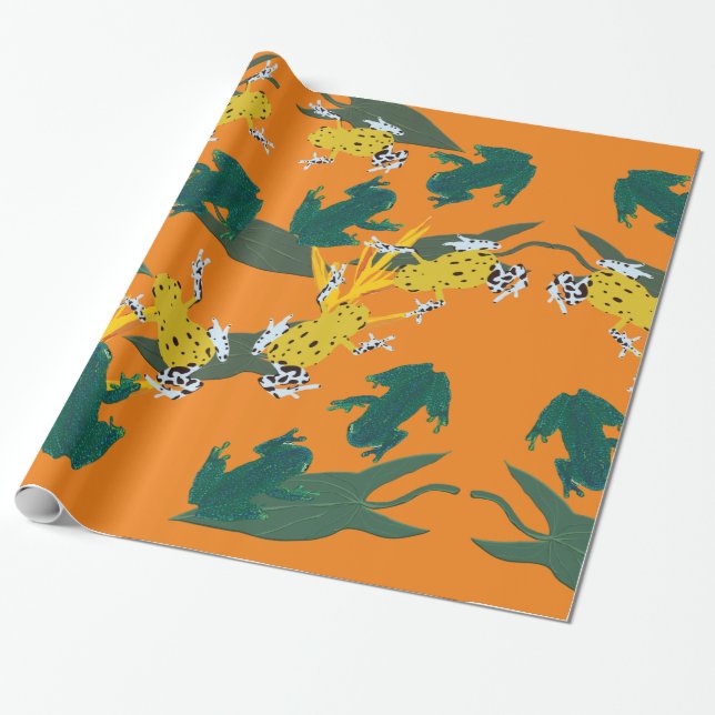 Papel De Presente Sapos tropicais (Desenrolado)