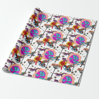 Papel De Presente Sapos voadores coloridos
