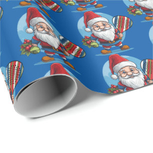 Papel De Presente 🎾🎄Saque Esmagador do Papai Noel Padel