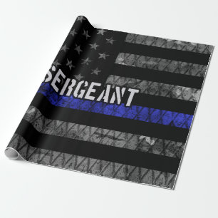 Papel De Presente Sargento Thin Blue Line - Sinalizador de Distânci