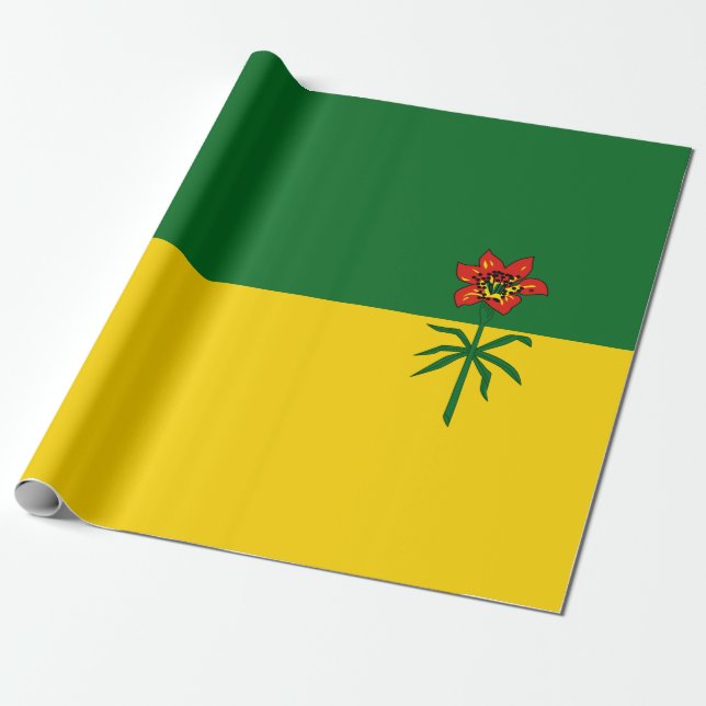 Papel De Presente Saskatchewan Flag (Desenrolado)
