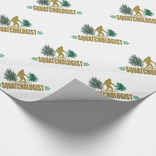 Papel De Presente Sasquatch Humorístico, Pé Grande Engraçado