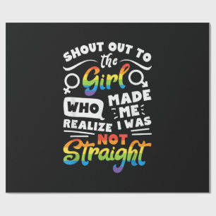 Papel De Presente Saudação à Garota Orgulho Lésbico LGBT Camiseta G