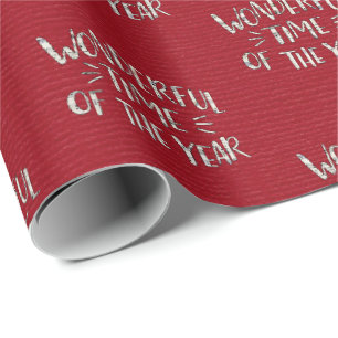 Papel De Presente Saudação de música de Natal em vermelho