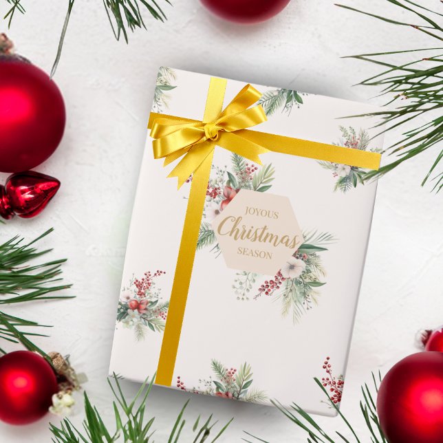 Papel De Presente Saudação Personalizada Botânica Simples de Aquarel (Criador carregado)