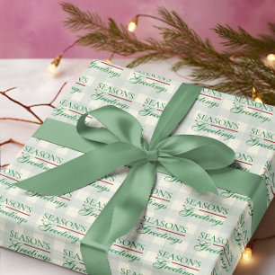 Papel De Presente Saudações da temporada Gingham Natal