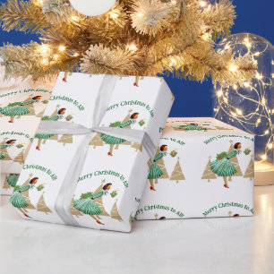Papel De Presente Saudações de Natal da Senhora Vintage 1950