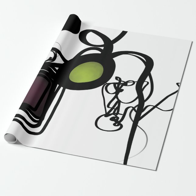 Papel De Presente Saudações de Philydion: Abstrato Black & White (Desenrolado)