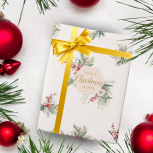 Papel De Presente Saudações personalizadas de botânica em aquarela
