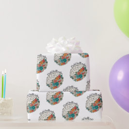 Papel De Presente Saúde mental Comboio Floral Saúde Mental