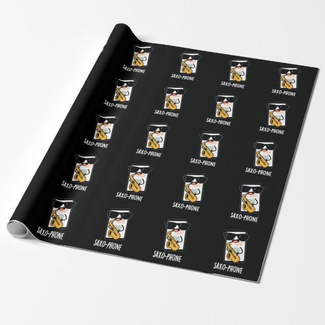 Papel De Presente Saxo-Phone Piadas de Celular Engraçadas Fundo Escu (Desenrolado)