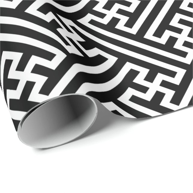 Papel De Presente Sayagata bold japão tradicional linha branca (Ponta do rolo)