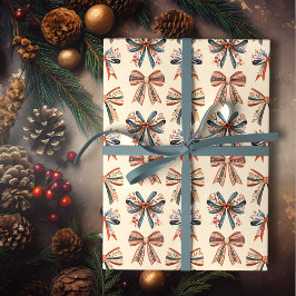 Papel De Presente Scandi Bows Folk Art Holiday