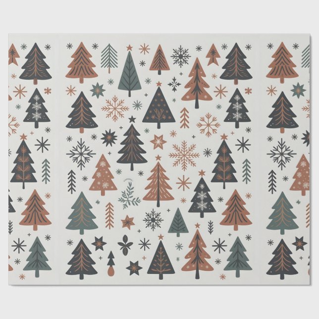 Papel De Presente Scandinavian Christmas Seamless Pattern (Aberto)