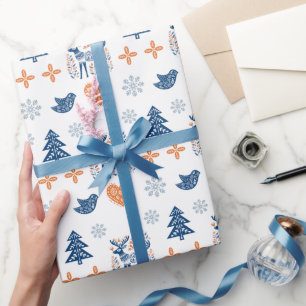 Papel De Presente Scandinavian Deer Christmas