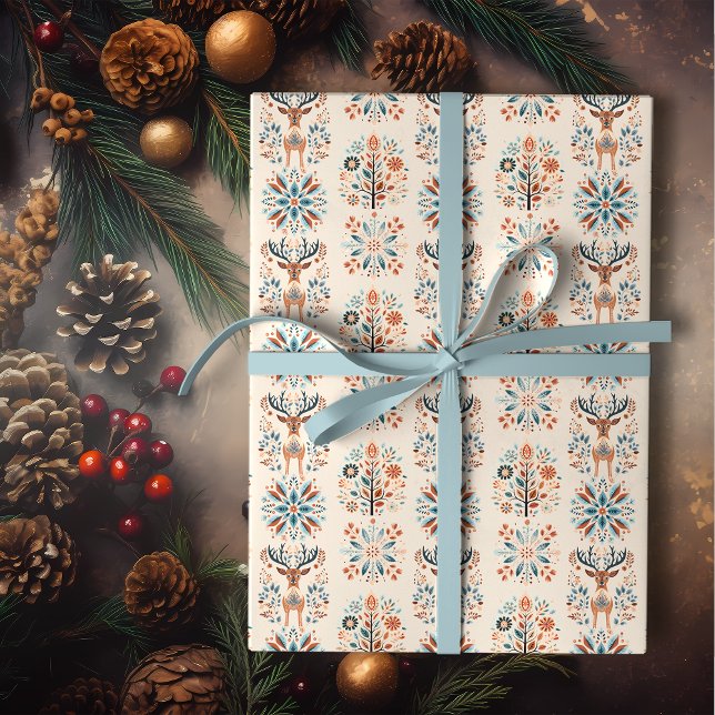 Papel De Presente Scandinavian Deer Holiday (Criador carregado)