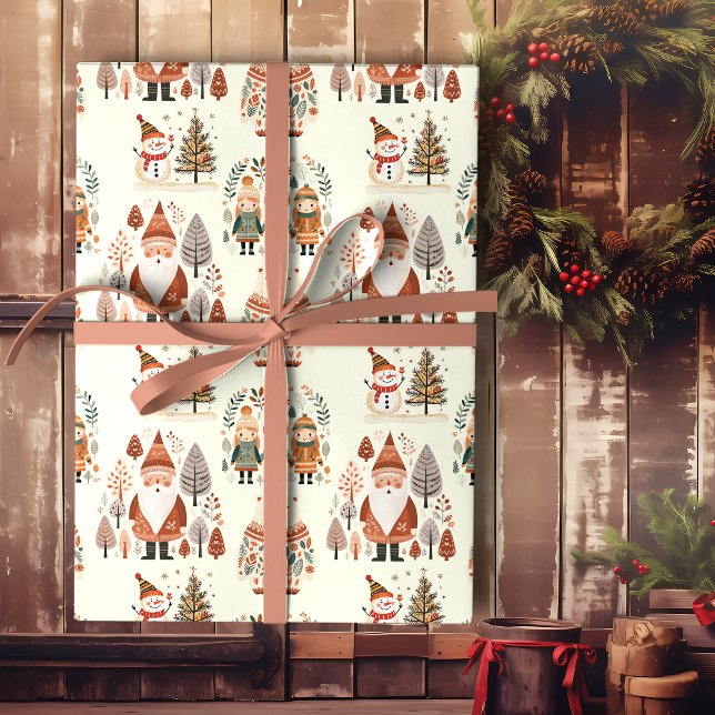 Papel De Presente Scandinavian Folk Art Festive Holiday (Criador carregado)