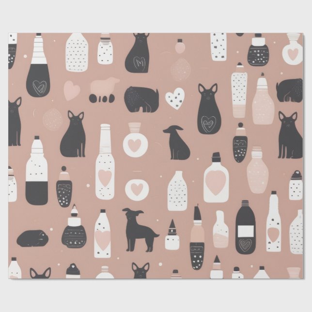 Papel De Presente Scandinavian Valentine’s Wrapping Paper – Minimal (Aberto)