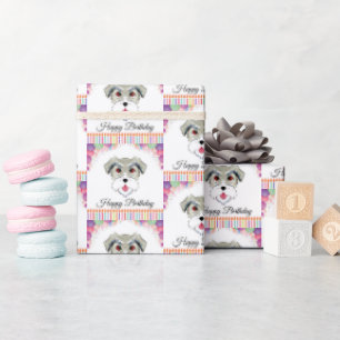 Papel De Presente Schnauzer Birthday