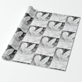 Papel De Presente Schnee-Eule im Flug unterm Sternenhimmel