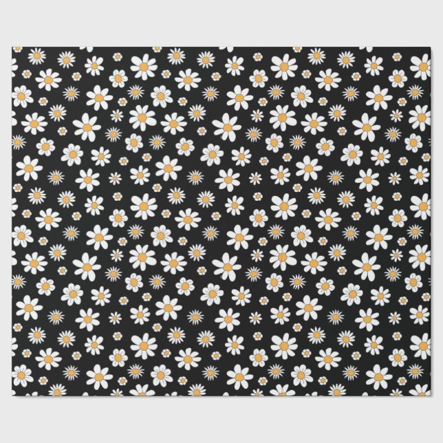 Papel De Presente schwarz-weißes Design mit Blumen (Barra)
