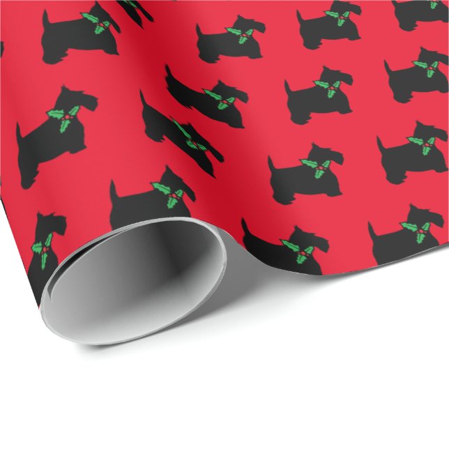 Papel De Presente Scottie Dog e Holly (Ponta do rolo)