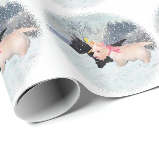Papel De Presente Scottie Pups (Ponta do rolo)