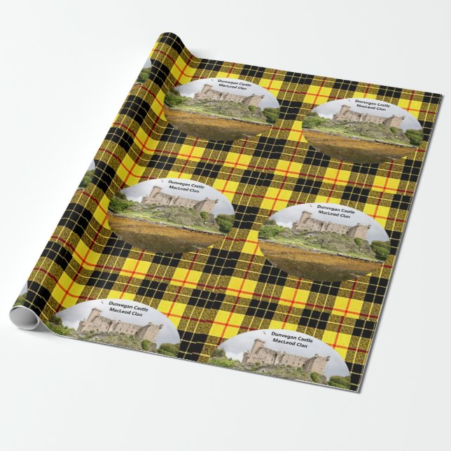 Papel De Presente Scottish MacLeod Clan Dunvegan Castle Tartan (Desenrolado)