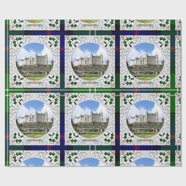 Papel De Presente Scottish Sutherland Clan Dunrobin Castle Tartan (Aberto)